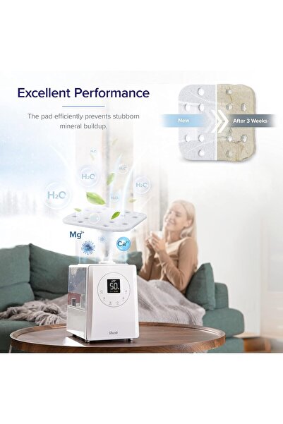 Levoit Replacement Humidifier Filters — Metal Absorbent Pad, White, 10 pcs (24×18 cm)