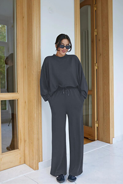 YAKAMEL طقم رياضي نسائي طويل الأكمام من القطن الممشط الناعم الفاخر