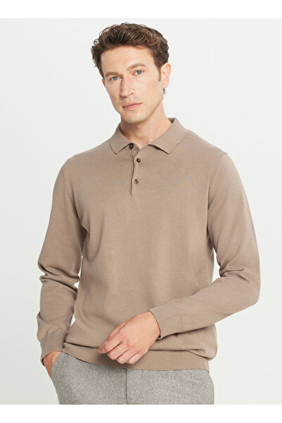 ALTINYILDIZ CLASSICS Polo Yaka Standart Vizon Erkek Kazak ACE043261436_VIZ