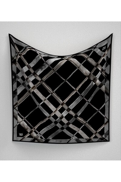 Levidor Κρυστάλλινο κασκόλ με ριγέ γεωμετρικό σχέδιο μπακλαβά