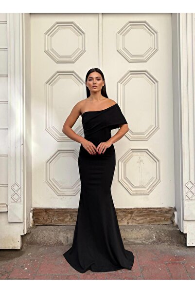 Modafeminen فستان سهرة من قماش الكريب المرن مع تفاصيل من التول واللؤلؤ 583338...