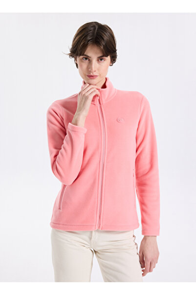 Discovery Expedition D5WL-SWT3303 Pembe Dik Yaka Basic Düz Kadın Polar Sweatshırt