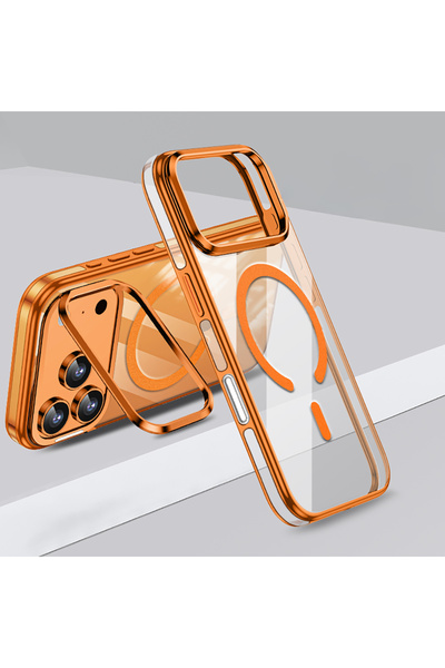 Gpack iPhone 17 Pro uyumlu Kılıf Wlons Magsafeli Renkli Çerçeve Standlı Efsan...