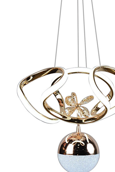 Capella Aydınlatma Simon Gold Kaplama Modern Sarkıt 3 Renk Işık Avize Salon Mutfak Oda Hol Ledli Avize