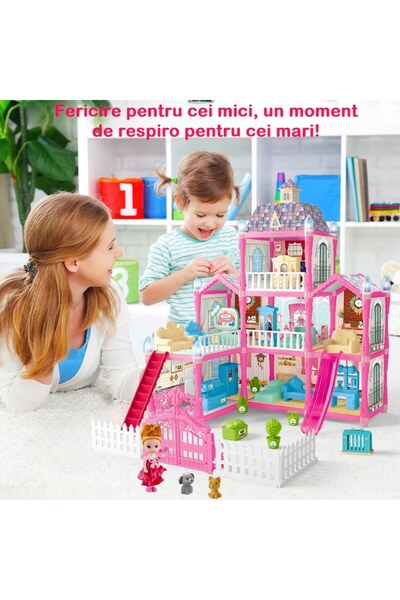 Smart Vibe DreamHouse SmartViBE 3-Storey Magic Dollhouse with Accessories and LED Light