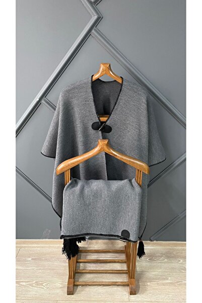 LORENDA Kışlık Yumuşak İmameli Panço Omuz Şal