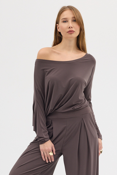 Laranor Μπλούζα με λεπτομέρεια με μανίκια με γιακά βιζόν Madonna, κομψότητα ημέρας και νύχτας