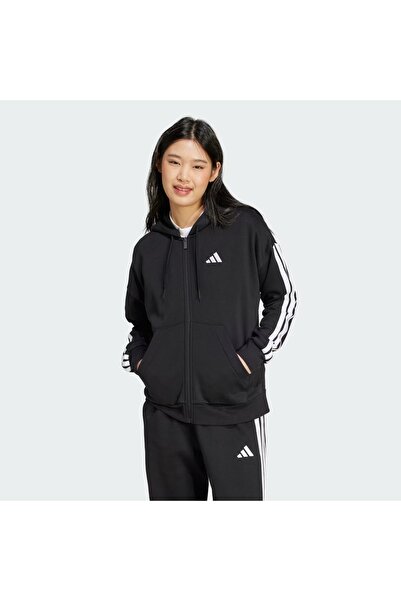 adidas Essentials 3 Şeritli Polar Kapüşonlu Kadın Eşofman Üstü JE1283