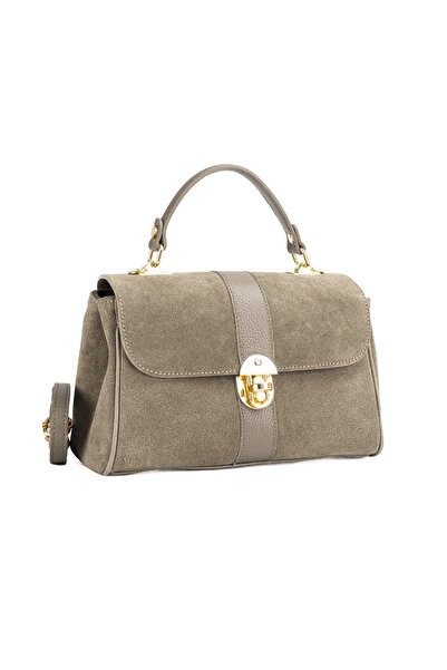 Posete Fagaras Poseta Piele Giulia - Taupe, 2 Compartimente, 1 Buzunar, Baret...