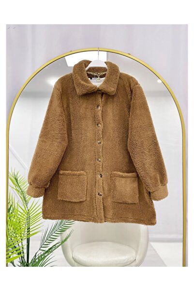 YEDİLALE Buttoned Pocket Collar Plush Jacket