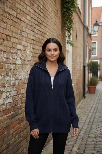 Bliss Жіночий светр з відкладним коміром на блискавці