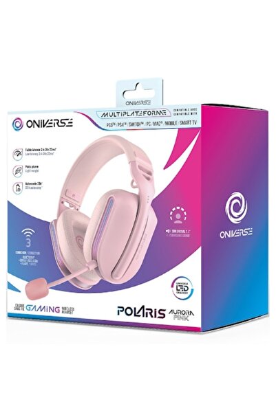 Oniverse Căști wireless Polaris Aurora, roz, supraauriculare, pentru adulți