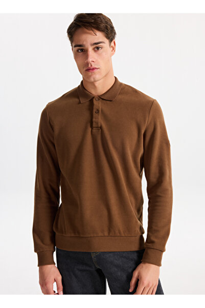 Lee Cooper Polo Yaka Taba Erkek Sweatshırt 261 LCM 241067 NEWBLEND TABA