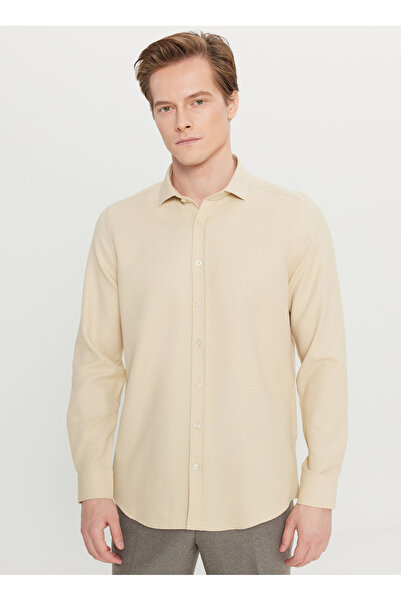 ALTINYILDIZ CLASSICS Tailored Fit İtalyan Yaka Bej Erkek Gömlek ACE020261600_BEJ