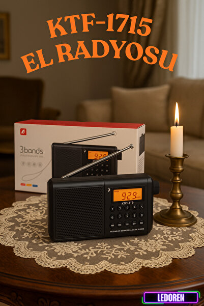 L'eDoren KTF-1715 Dijital Ekranlı Saatli Manuel Kanal Arama & Kayıt Özellikli...