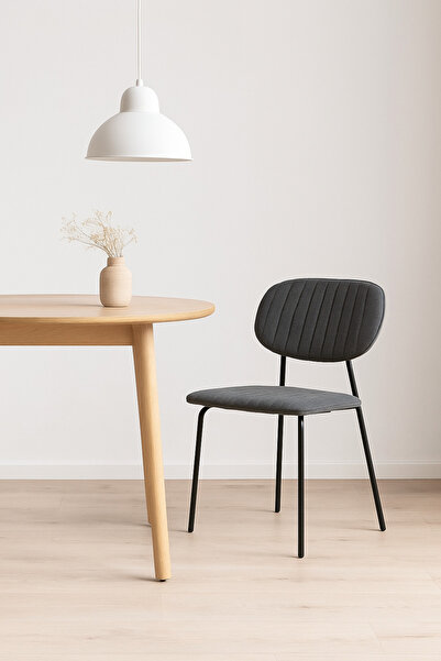 MARIA HOMES كرسي طعام من القماش باللون الأزرق الفاتح - كرسي عصري بسيط بأرجل م...