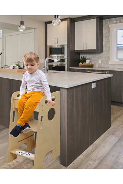 Other Ajutor de bucătărie pentru copii, masă și scaun din lemn 2 în 1