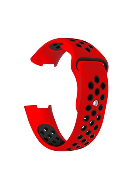Edman Sport Replacement Strap for Fitbit Charge 3 / 4, Size L, Red/Black