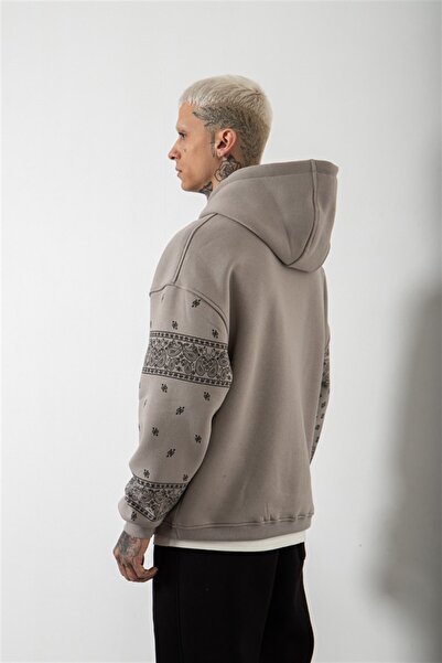 Machinist oversized Inspire με τύπωμα με κουκούλα Φούτερ ICE GREY