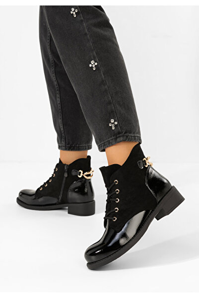 B T Shoes Ghete dama Rinalis negru