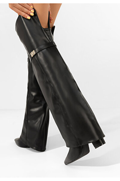 B T Shoes Cizme lungi peste genunchi Crisia negre