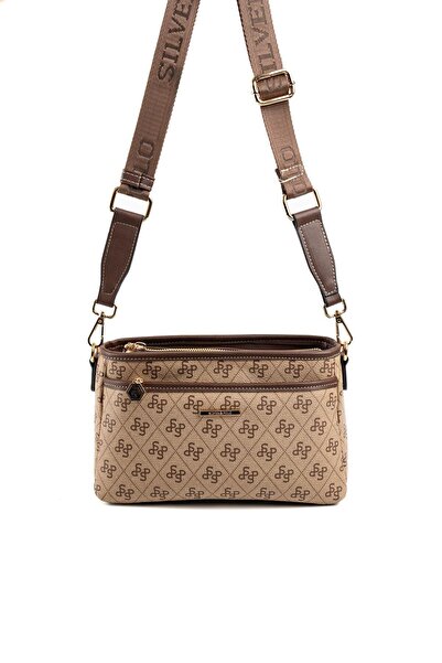 Silver Polo Dark Beige - Brown Sp1184 Women's Crossbody Bag