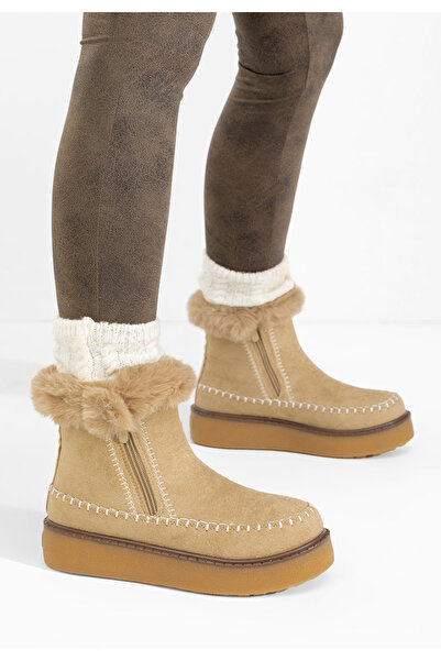 B T Shoes Mποτάκια πλατφόρμα Delyra χακι