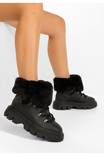 B T Shoes Ghete imblanite dama Celima negre