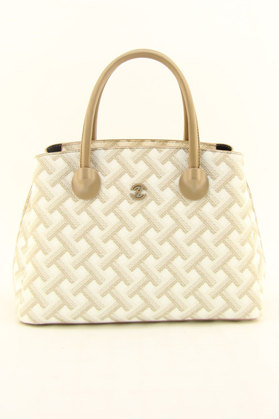 HNB Women's Beige Molded Hand and Shoulder Bag