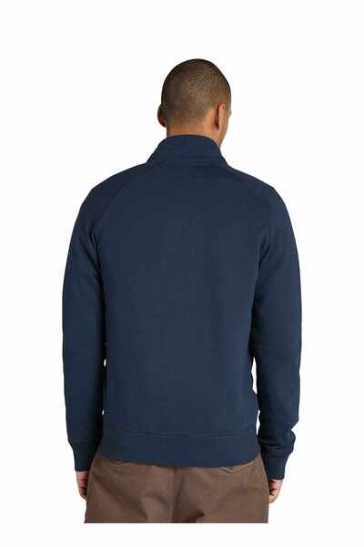 Timberland TB0A5MDE4331-EXETER RIVER Brushed Mavi Fermuarlı Yaka Regular Fit Düz Erkek Sweatshırt