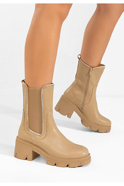 B T Shoes Γυναικεία Μποτάκια Justine χακι