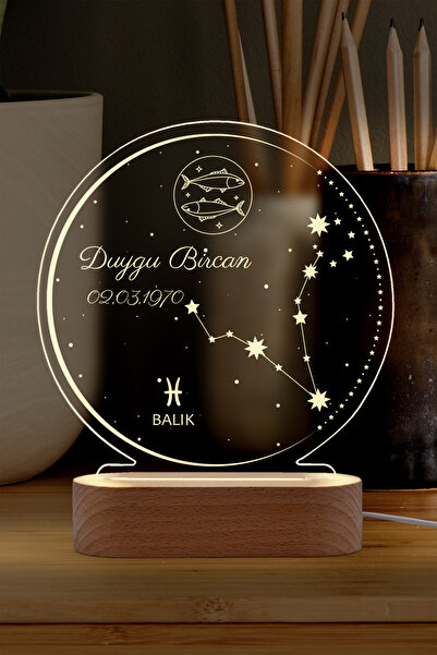 Karma Light Markt Astroloji Burç Temalı Kişiye Özel Led Gece Lambası