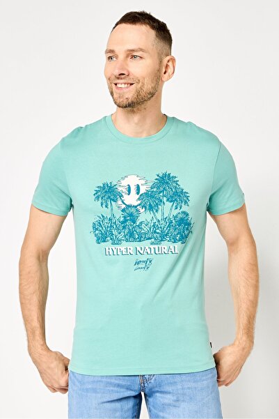 Levi's Men Crew Neck Short Sleeve Graphic Print T-shirt, Dark Sage