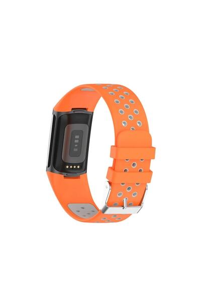 Edman Curea sport din silicon pentru Fitbit Charge 5 - Portocaliu/Gri