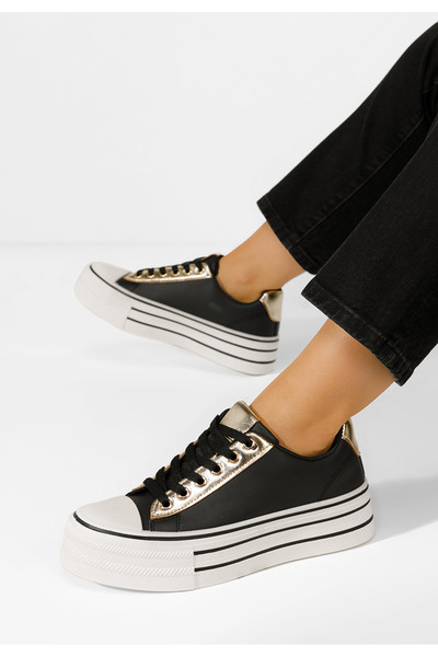 B T Shoes Tenisi cu platformă Lorraine negri