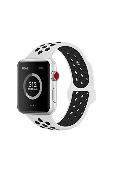 Edman Curea sport din silicon pentru Apple Watch Ultra/SE/Seria 1-9, 42/44/45/49 mm, mărimea S, alb/negru