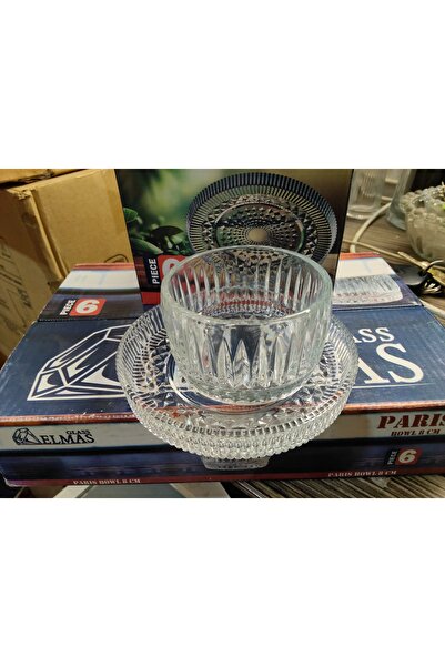 ORTAKÖY CENNETİ Σετ γυάλινων πιάτων 12 τεμαχίων 6 μπολ 6 πιάτα 8 εκ. μπολ 130 κ.εκ. 12 εκ. πιάτο μοντέρνο