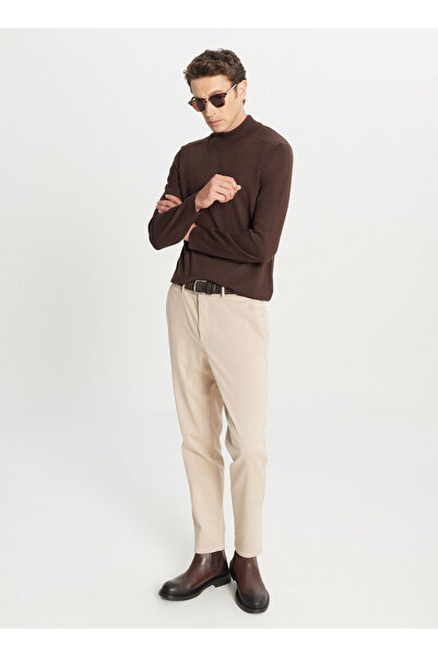 ALTINYILDIZ CLASSICS Normal Waist Normal Leg Slim Fit Beige Men's Pants ACE001261371_BEJ