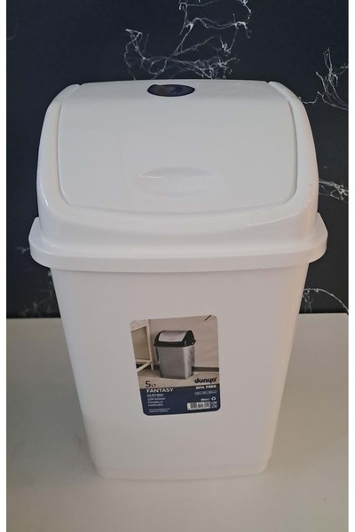 Leva House DÜNYA FANTASY ÇÖP KOVASI İTMELİ 5 LT BEYAZ