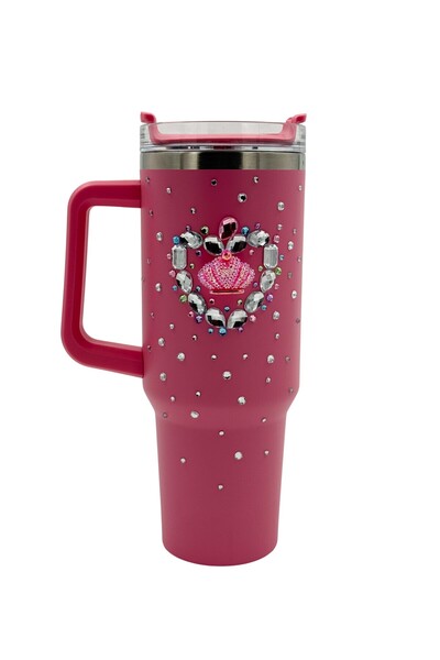 B&D كوب فراغ من بي آند دي مع غطاء ومقبض، لون وردي، 600 مل