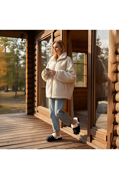 OEM Fluffy and warm slippers for women, non-slip sole, 809