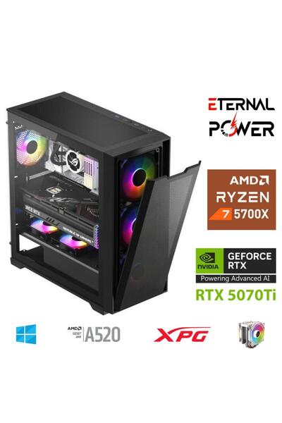 ETERNAL POWER RYZEN 7 5700X 32G DDR4 1TB M.2 RTX5070Ti A520 M750W