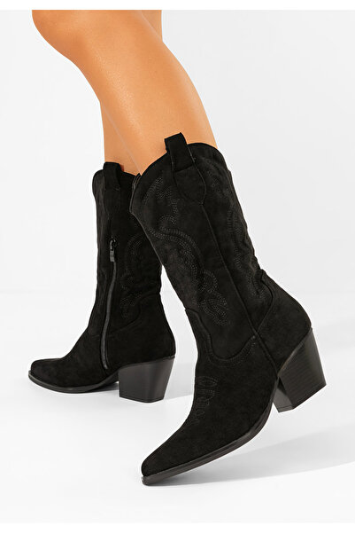 B T Shoes Καουμπόικες Μπότες Savelis Μαύρα