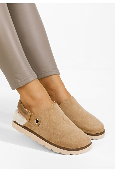 B T Shoes Saboti dama cu platforma Tamra kaki