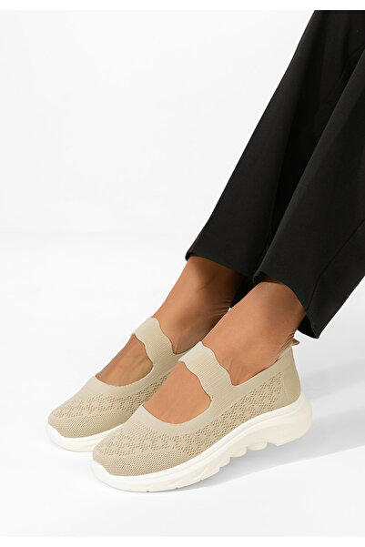 B T Shoes Balerini cu bareta Luisania bej