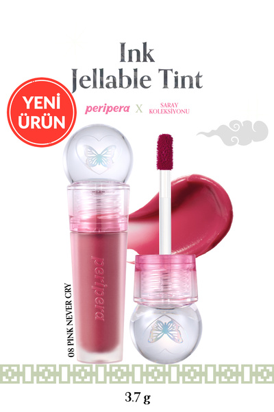 PERIPERA Su Bazlı, Ağırlık Hissi Oluşturmayan, Jel Dokulu Tint Ink Jellable Tint (08 Pink Never Cry)