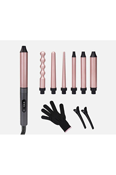 Deliny 6-in-1 Curling Iron – Fast Heating Hair Styler (6 Heads + Heat-Resistant Glove)