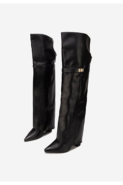 B T Shoes Cizme lungi peste genunchi Crisia negre