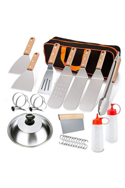 Arabest مجموعة أدوات الشواء والتخييم الخارجية وملعقة من الفولاذ المقاوم للصدأ...