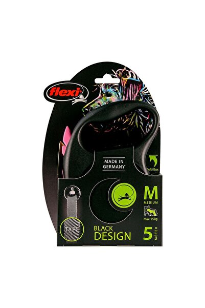 Flexi Lesă pentru câini BLACK DESIGN 5 m roz, mărimea M